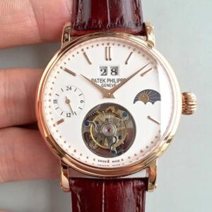 Patek Philippe Tourbillon Moonphase 24H Power Reserve Hot Replica Watches White Dial