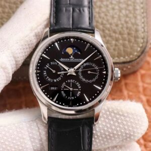 Jaeger-LeCoultre Master Ultra Thin Moon Perpetual Calendar 1308470 V9 Factory Hot Replica Watches Black Dial