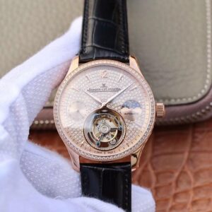 Jaeger-LeCoultre Master Complication Functions Tourbillon Hot Replica Watches 18K Rose Gold Diamonds Dial