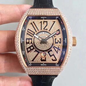 Franck Muller 8880 SC DT Hot Replica Watches Rose Gold Diamond Dial