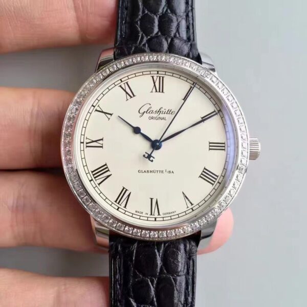 Glashutte Original Senator Excellence V4 1-39-52-01-02-04 FK Factory Hot Replica Watches Diamond Bezel White Dial