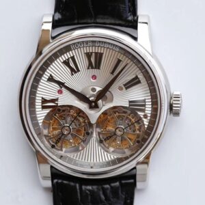 Roger Dubuis Hommage RDDBHO0562 Double Flying tourbillon JB Factory Hot Replica Watches White Gold Case