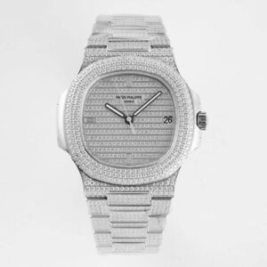 Patek Philippe Nautilus 5719/10G-010 PPF Factory Hot Replica Watches V4 Silver Diamond