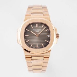 Patek Philippe Nautilus 5711/1R-001 PPF Factory Hot Replica Watches V4 Rose Gold Brown Dial