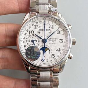 Longines Master Collection Moonphase Chronograph L2.673.4.78.6 JF Factory Hot Replica Watches White Dial