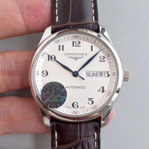Longines Master Day-Date L2.755.4.78.3 JF Factory Hot Replica Watches Silver Dial