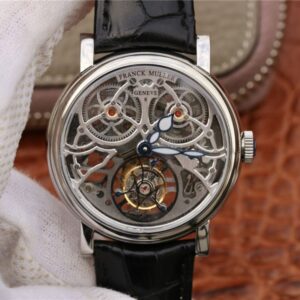 Franck Muller Giga Tourbillon 7048 T G SQT BR Hot Replica Watches Silver Skeleton Dial