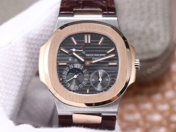 Patek Philippe Nautilus 5712GR-001 PF Factory Hot Replica Watches Brown Strap - Hot Replica Watches