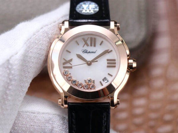 Chopard Happy Sport 278492 YF Factory Hot Replica Watches Black Strap - Hot Replica Watches
