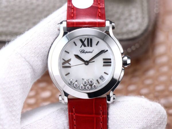 Chopard Happy Sport 278492-9001 YF Factory Hot Replica Watches Red Strap - Hot Replica Watches