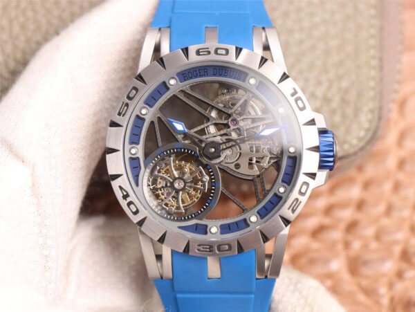 Roger Dubuis Excalibur RDDBEX0479 JB Factory Hot Replica Watches Blue Strap - Hot Replica Watches