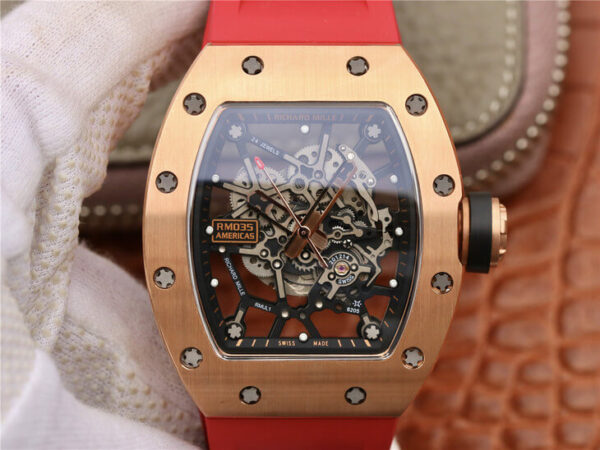 Richard Mille RM035 KV Factory Hot Replica Watches Red Strap - Hot Replica Watches