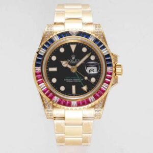 Rolex GMT Master II 116758 SAru-78208 ROF Factory Hot Replica Watches Gold Strap - Hot Replica Watches