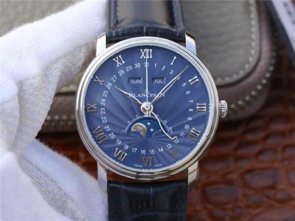 Blancpain Villeret 6654-1529-55B OM Factory Hot Replica Watches Blue Dial - Hot Replica Watches