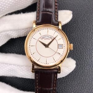 Patek Philippe Calatrava 5153J-001 ZF Factory Hot Replica Watches Brown Strap - Hot Replica Watches