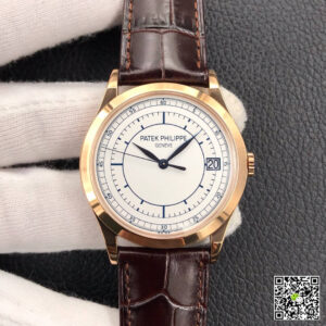 Patek Philippe Calatrava 5296R-001 ZF Factory Hot Replica Watches Brown Strap - Hot Replica Watches