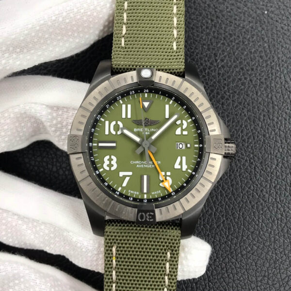 Breitling Avenger V323952A1L1X1 GF Factory Hot Replica Watches Green Strap - Hot Replica Watches