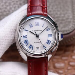 Cartier Calibre De WSCL0017 V6 Factory Hot Replica Watches Red Strap - Hot Replica Watches