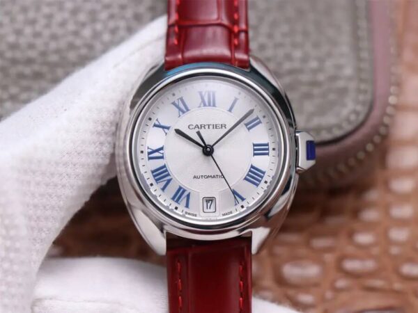 Cartier Calibre De WSCL0017 V6 Factory Hot Replica Watches Red Strap - Hot Replica Watches