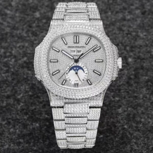 Patek Philippe Nautilus 5726/1A-014 R8 Factory Hot Replica Watches Silver Diamond Case - Hot Replica Watches