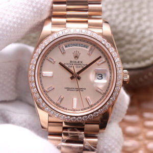 Rolex Day Date M228345RBR-0007 EW Factory Hot Replica Watches Rose Gold Dial - Hot Replica Watches