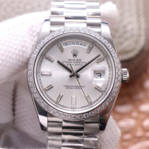 Rolex Day Date M228349RBR-0001 EW Factory Hot Replica Watches Steel Strap - Hot Replica Watches