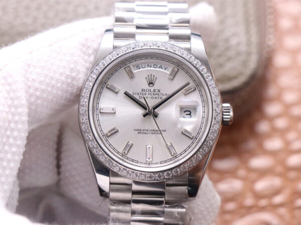 Rolex Day Date M228349RBR-0001 EW Factory Hot Replica Watches Steel Strap - Hot Replica Watches