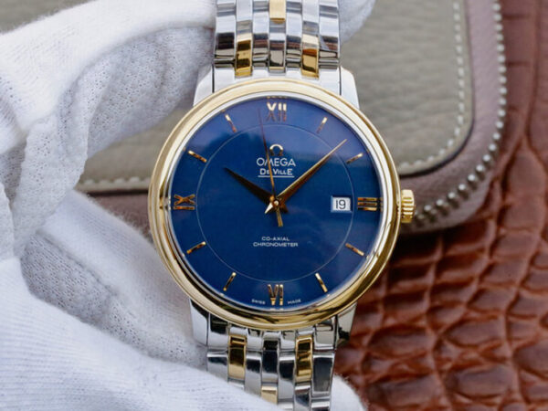 Omega De Ville 424.20.37.20.03.001 TW Factory Hot Replica Watches Blue Dial - Hot Replica Watches