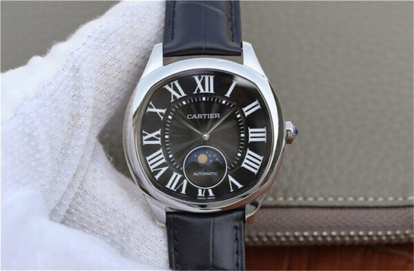 Cartier Drive WGNM0009 Hot Replica Watches Black Strap - Hot Replica Watches