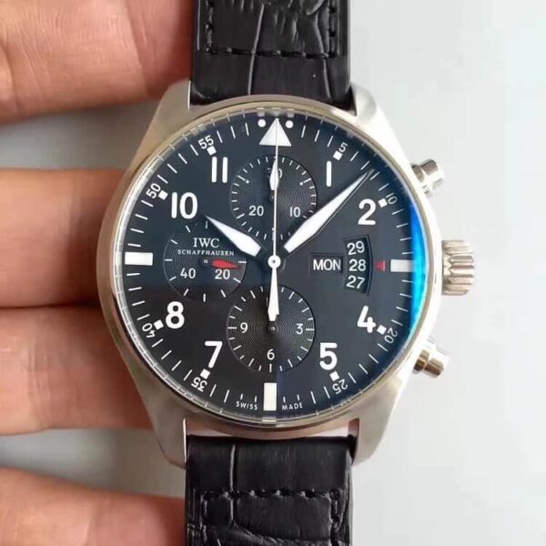 IWC Pilot IW37777 ZF Factory Hot Replica Watches Black Strap - Hot Replica Watches