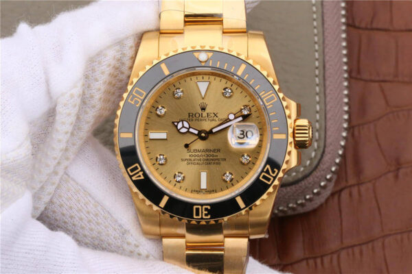 Rolex Submariner 116618 Noob Factory Hot Replica Watches Gold Dial - Hot Replica Watches