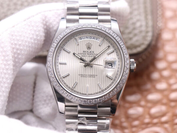 Rolex Day Date M228349RBR-0007 EW Factory Hot Replica Watches Steel Strap - Hot Replica Watches