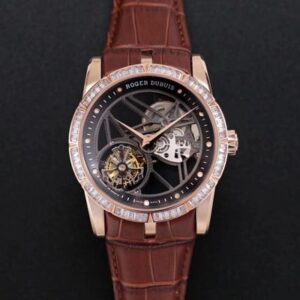 Roger Dubuis Excalibur RDDBEX0404 JB Factory Hot Replica Watches Dark Brown Leather Strap - Hot Replica Watches