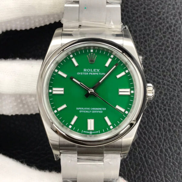 Rolex Oyster Perpetual M126000-0005 EW Factory Hot Replica Watches Green Dial - Hot Replica Watches