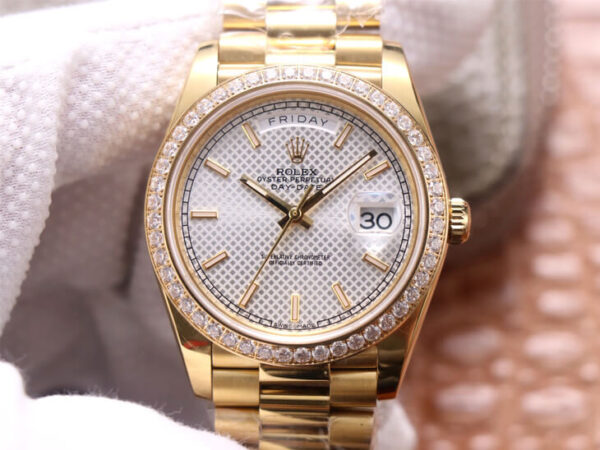 Rolex Day Date M228348RBR-0005 EW Factory Hot Replica Watches White Dial - Hot Replica Watches
