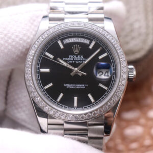 Rolex Day Date M228349RBR-0002 EW Factory Hot Replica Watches Black Dial - Hot Replica Watches