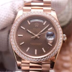 Rolex Day Date M228345RBR-0005 EW Factory Hot Replica Watches Brown Dial - Hot Replica Watches