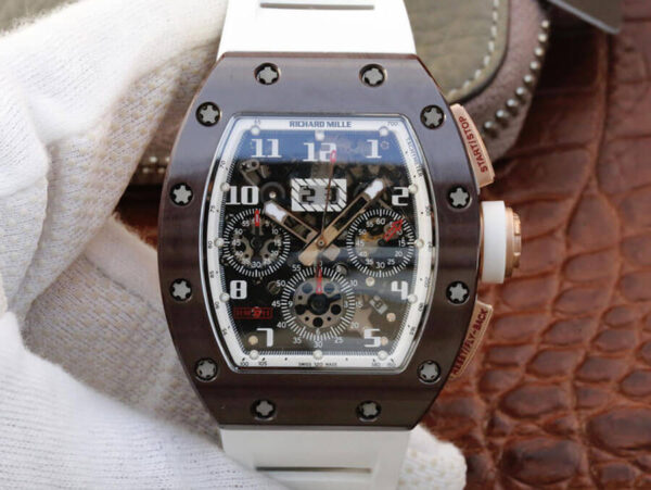 Richard Mille RM011 KV Factory Hot Replica Watches White Strap - Hot Replica Watches