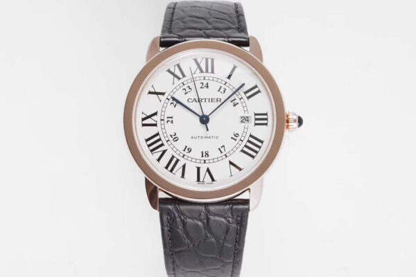 Cartier Ronde W6701009 AF Factory Hot Replica Watches Black Strap - Hot Replica Watches