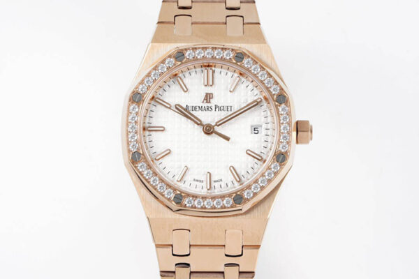 Audemars Piguet Royal Oak 77351OR.ZZ.1261OR.01 8F Factory Hot Replica Watches White Dial - Hot Replica Watches
