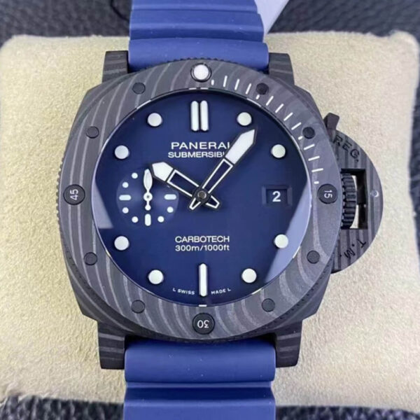 Panerai Submersible PAM01232 VS Factory Hot Replica Watches Blue Strap - Hot Replica Watches