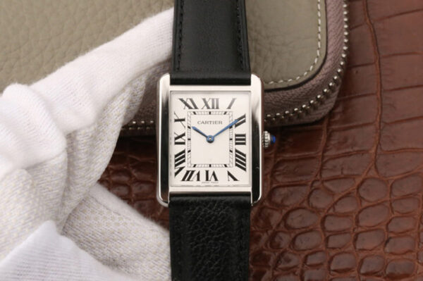 Cartier Tank WSTA0028 K11 Factory Hot Replica Watches Black Strap - Hot Replica Watches
