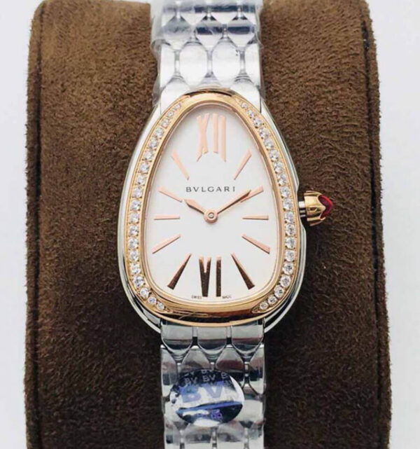 Bvlgari Serpenti 103143 BV Factory Hot Replica Watches Rose Gold White Dial - Hot Replica Watches