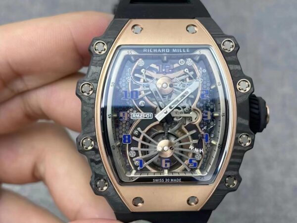 Richard Mille RM21-01 RM Factory Hot Replica Watches Black Strap - Hot Replica Watches