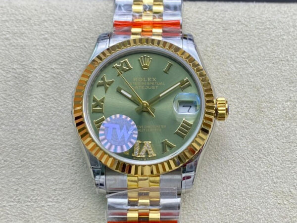 Rolex Datejust 178273 TW Factory Hot Replica Watches Yellow Gold Green Dial - Hot Replica Watches