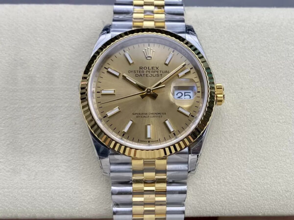 Rolex Datejust M126233-0015 VS Factory Hot Replica Watches Gold Dial - Hot Replica Watches