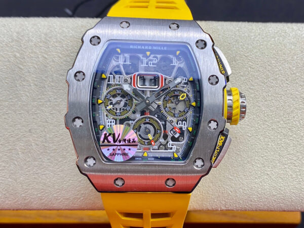 Richard Mille RM011 KV Factory Hot Replica Watches Yellow Strap - Hot Replica Watches