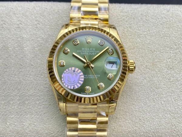 Rolex Datejust M278278-0011 TW Factory Hot Replica Watches Gold Green Case - Hot Replica Watches