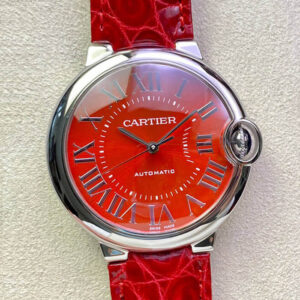 Cartier Ballon Bleu 3K Factory Hot Replica Watches Red Strap - Hot Replica Watches