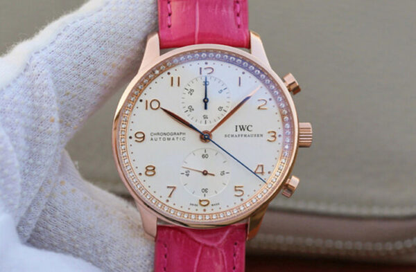 IWC Portuguese ZF Factory Hot Replica Watches Rose Red Strap - Hot Replica Watches